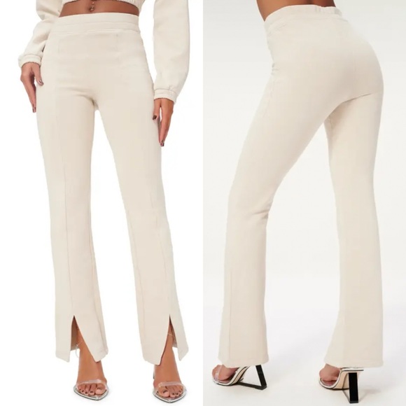 Good American Pants - NWT Good American Split Hem Sweatpants Flare Leg Pants